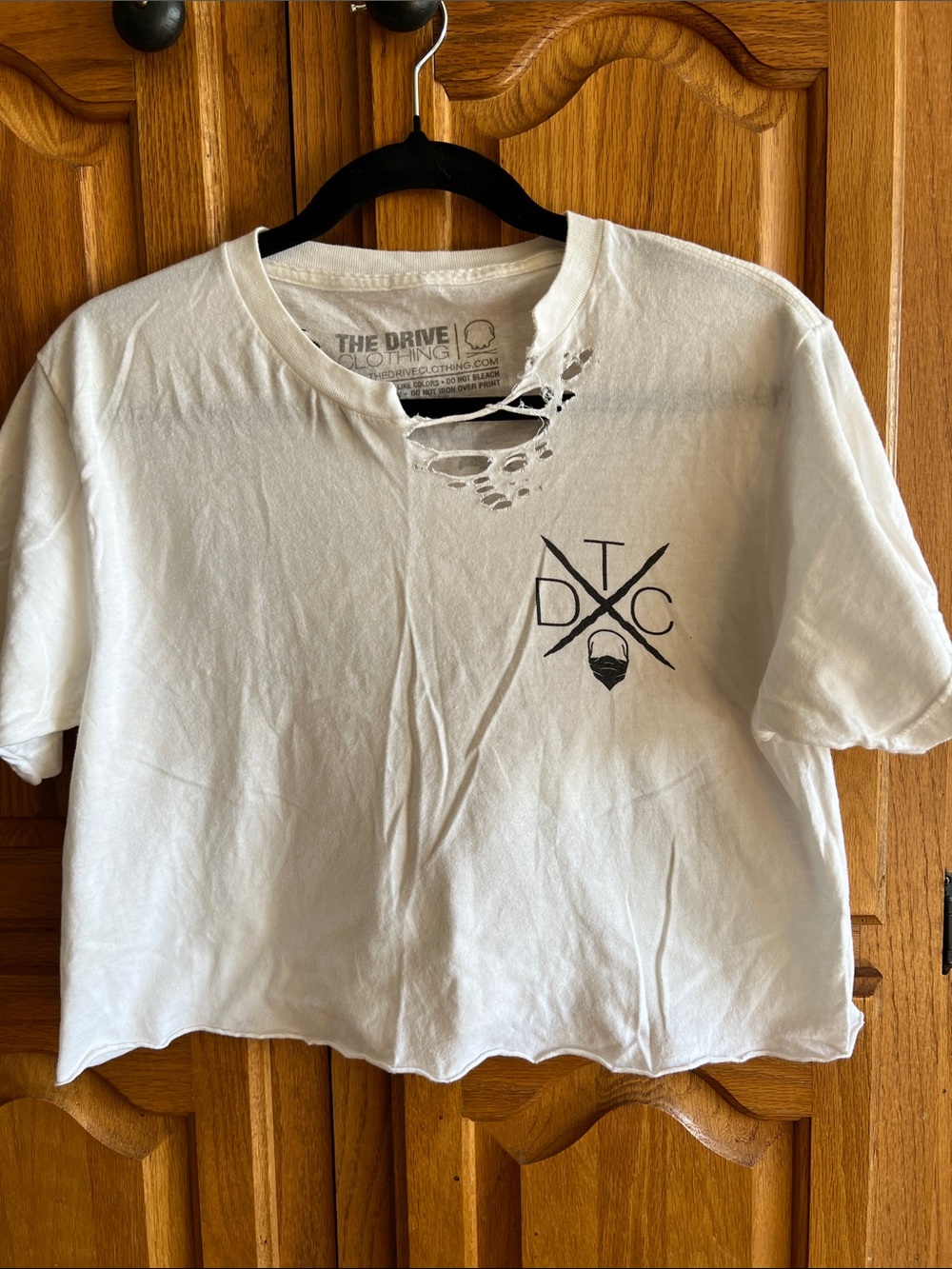 The Drive Clothing White Distressed Crop Top - Women's